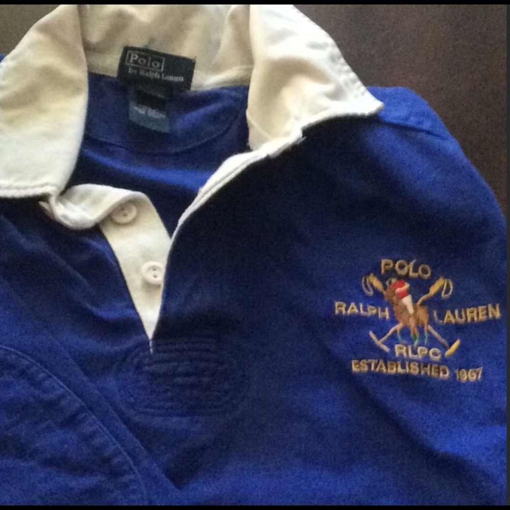 Ralph Lauren polo rugby shirt, elbow patches, #8